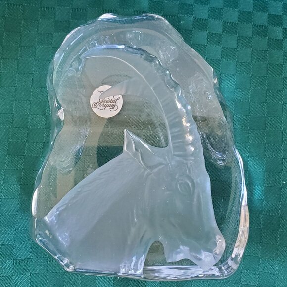 Cristal D'Arques France 24% Lead Crystal Alpine Goat Sculpture Paperweight - Picture 6 of 8